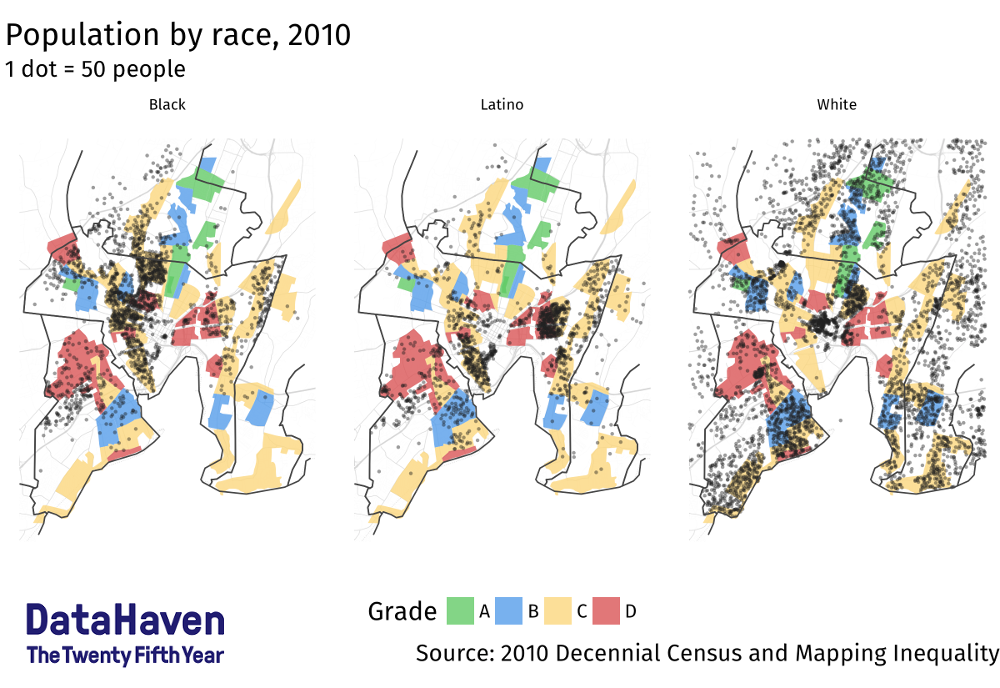 DataHaven map of race and HOLC data for Greater New Haven