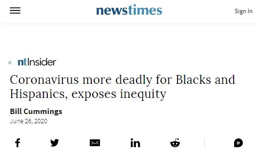news page screenshot from story on connecticut health disparities
