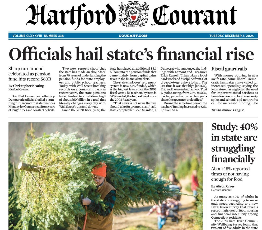 cover of hartford courant 12 03 2024