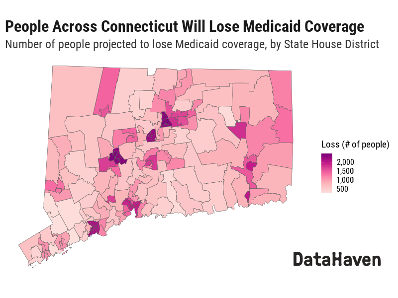Medicaid Coverage Loss by Connecticut State House District Total Medicaid Coverage Loss by Connecticut State House District Total