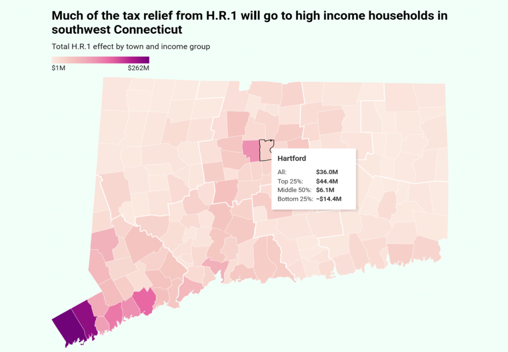 HR1 tax relief interactive map Connecticut data